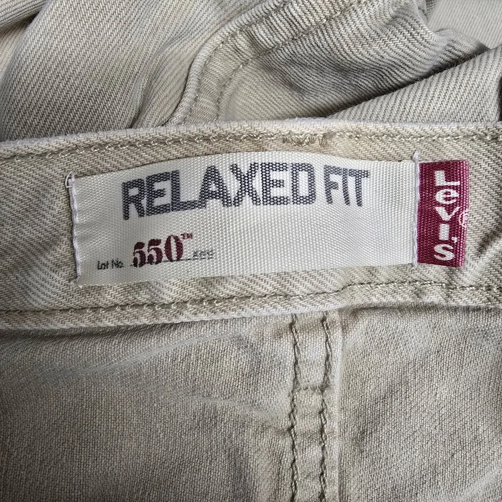 Levi's 550 Mens Khaki Relaxed Fit Jeans W42 L32‎ Cotton Denim Pants